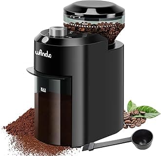 WancleElectric Burr Coffee Grinder - Adjustable with 28 Precise Grind Settings for 12 Cups - Professional Coffee Bean Grinder (Plastic, Black+Grey)