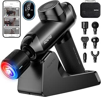 RENPHOPower Massage Gun Deep Tissue, Percussion Muscle Massage Gun for Athletes, Powerful Portable Electric Handheld Deep Tissue Massager Gun, LED Touch Display (Power+ THERMACOOL Deluxe)