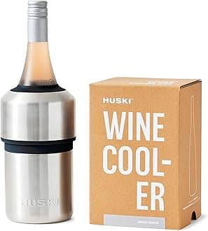 Wine Cooler | Premium Iceless Wine Chiller | Keeps Wine or Champagne Bottle Cold up to 6 Hours | Award Winning Design | New Wine Accessory | Perfect Gift for Wine Lovers (Brushed Stainless)