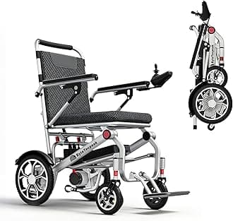 D06 Ultra Lightweight Electric Folding Wheelchair, 18 kg, Compact and Airline-Friendly, with 12A Lithium Battery, Supports Up to 150 kg–Perfect for Travel and Daily Use