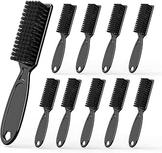 10 Pcs Barber Clipper Cleaning Brush, Barber Accessories Supplies, Blade Trimmer Cleaning Mini Brush Bulk Set Duster Manicure Nylon Brush Hair Styling Tool (Black)
