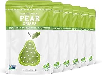 Nature's Turn Freeze-Dried Fruit Snacks, Pear Crisps, Pack of 6 (1.2 oz Each)