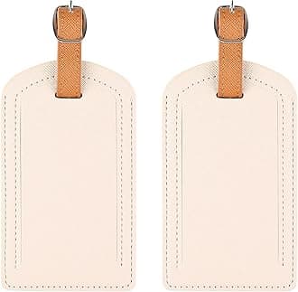 Premium Colored Luggage Tags for Luggage, Travel Bags and Suitcases by Adventure Goods - Pack of 2 (Ivory)