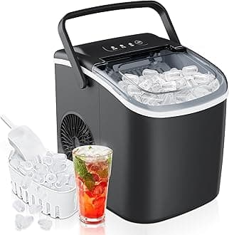 30 lbs/24H Countertop Ice Maker Machine,One-Button Operation,9 Bullet-Shaped Ice in 6 Min, Auto-Cleaning