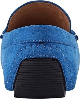 Amali Walken - Men's Slippers – Mens Casual Shoes - Mens Loafers - Mocassins Mens Slip On Shoes - Driver with Metal Bit and Detailed Stitching blue Size: 12