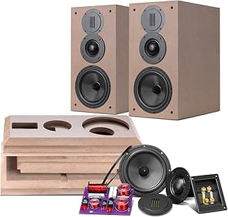 HiVi-Swans DIY 3 Way Passive Bookshelf Speakers Pair - DIY Speaker Kit-Peak Power 120 Watt Home Theater Bookshelf Speakers for Surrounds or Front