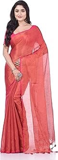 dB DESH BIDESH Women`s Bengal MayurKonthi Color Changer Tissue Pure Handloom Cotton Saree With Blouse Piece Free Size