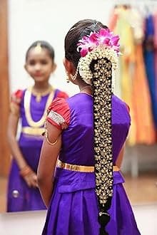 VAMA FASHIONS Traditional Classical Maggam Work Hair Choti pulajada paranda Ornaments Bharatanatyam Poola Jada jadai alangaram Kuchipudi savaram