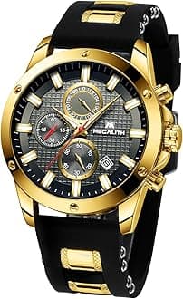 MEGALITH Men's Chronograph Watch: Waterproof Analogue Quartz Watches with Big Dial Design – Birthday and Valentine's Day Gift for Men