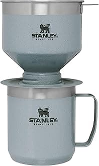 Stanley Perfect Brew Pour Over Set | 12 oz Camp Mug with Lid Included | Drip Coffee Maker with Reusable Filter | Insulated Stainless Steel | BPA-Free | Hammertone Silver