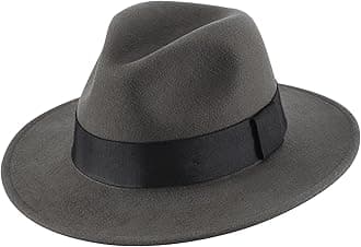 Mens Wool Fedora Hat with Band Classic Wide Brim Fedora Hat for Men Women Panama Dress Hat