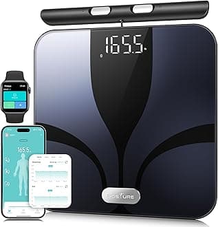 Scale for Body Weight and Fat, Digital Bathroom Scale BMI Weighing Bluetooth Body Fat Scale, 8 Electrode Smart Body Fat Scale, Full Body Composition Analyzer with Voice Prompt