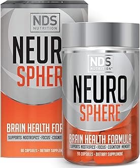 Nutrition Neuro Sphere - Brain Health Formula - Nootropic, Increase Focus and Energy, Enhance Concentration, Antioxidant and Immunity Support - 90 Capsules