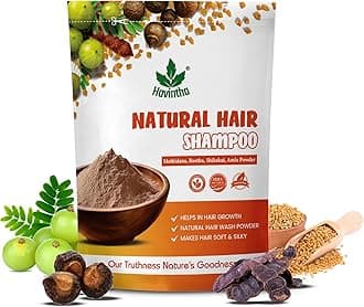 Havintha Natural Hair Shampoo With Herbal Amla Reetha Shikakai And Methi Dana Powder For Men & Women, Totally Organic | Paraben And Sulphate Free Shampoo - 227gm (Pack of 1)