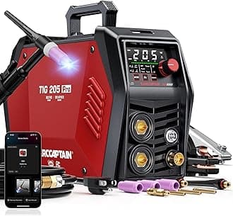 iControl TIG 205 Pro, 5 In 1 Cold Spot Stick/TIG Welder, 120V/240V Welding Machine with Large LED Display, 2T/4T, Hot start, Arc Force and Anti-stick