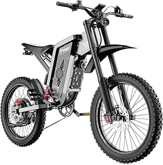 FreegoX2 Electric Motorcycle for Adults, Electric Dirt Bike for Adult 6000W Motor 60V/30Ah Removable Battery, 50Mph/60Mile Electric Mountain Bicycle, 19" x2" Tire Full Suspension,Full Hydraulic Brake