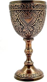 Luxurious Brass Wine Goblet Copper Antique Gothic Theme Game of Thrones Beer Chalice Goblet 240ml (Pack Of 1)
