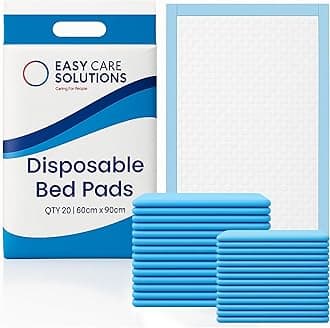 40 x Easy Care Solutions 60 x 90 cm | Disposable Incontinence Bed Pads, Underpads, Bed Mats, Mattress Protectors, Incontinence Pads, Waterproof Bed Sheets for Babies, Children & Adults | 2 Packs of 20