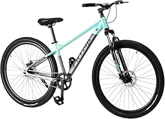 FitTrip Fox Rush 29T Unisex Cycle | Premium Non Gear Single Speed MTB | XC60 Lockout Suspension | Clarks UK Powerful Disk Brakes | 1030 Alloy Frame w/Internal Cabling | (Turquoise Green)