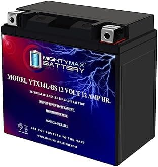 YTX14L-BS -12 Volt 12 AH, 200 CCA, Rechargeable Maintenance Free SLA AGM Motorcycle Battery