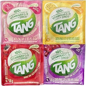 Tang Instant Drink Mix with Vitamins C and D – No Sugar Needed - 4-Pack – IMPORTED (Passion Fruit - Grape - Guarana Fruit - Guava)