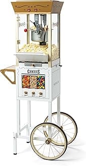 Vintage 8 Ounce Professional Popcorn and Dispensing Cart, Makes Up to 32 Cups...