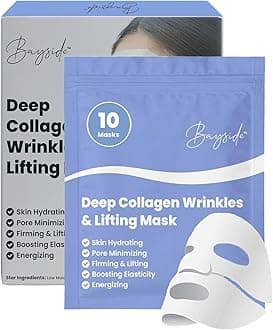 Collagen Face Mask | Hydrating Beauty Skincare Face Mask for Glass Skin, Revitalizing Overnight Collagen Facial Mask for Wrinkles, Selfcare Sheet, Moisturizing Facial Skin Care Product for Women & Men