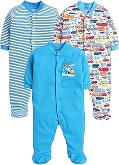 EIO100% Cotton Rompers Sleepsuits Jumpsuit Night Suits for Infants Newborn Baby Boys & Girls