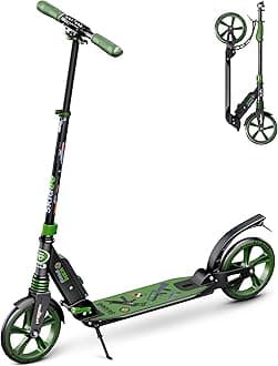 Skidee Scooter for Adults and Teens – Adjustable Height, Kids Scooter, Folding Scooter, Large Sturdy Wheels for Smooth Ride, Lightweight, Durable, Anti-Shock Suspension, Outdoor Toys, up to 220 lbs