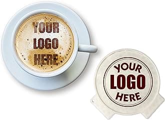 Personalized Logo Image Coffee Stencil for Coffee, Latte, Cappuccino, Tea – Custom coffee cocktail drink duster stencils, Business Barista Use, Custom Latte Art, Eco-Friendly 3D Printed Design