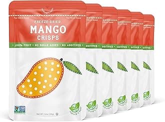 Nature’s Turn Freeze-Dried Mango Crisps – Healthy, Gluten-Free, Crispy & Delicious, Plant-Based Snack, Ideal for Cereal, Smoothies, School Lunches, & On-the-Go, Bags of 6 (1.2 oz Each)