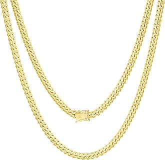 14k Real Yellow Gold Solid Miami Cuban Link 5mm Chain Necklace (16"-30") Italian Jewelry for Men