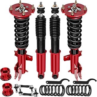 Adjustable Coilover Struts Fit for Ford for Mustang 2005-2014 Replace Coilover Struts Shock Struts Kits Assembly(Red)
