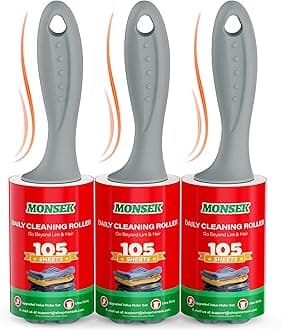 4X Extra Sticky Lint Roller for Pet Hair, Lint Rollers 315 Sheets Mega Value Set, Pet Hair Remover with 3 Upgraded Handle 3 Rollers, Portable Lint Remover for Clothes, Furniture, Dog & Cat Hair