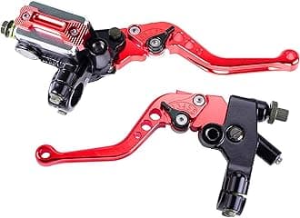 Universal Motorcycle Brake Lever 7/8" 22mm Hydraulic Brake ＆ Clutch Master Cylinder Reservoir Lever Left ＆ Right Modification Brake Clutch Lever for Harley Honda Kawasaki Suzuki Yamaha(Red)