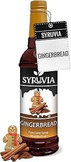 Gingerbread Syrup for Coffee, Flavored Syrup for Drinks, Lattes, and Desserts – 25.4 fl oz