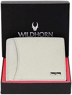 WildHorn India RFID Protected Leather Men's Wallet, BEIGE, 4.5 x 3.7 x 0.7 inches, Classic