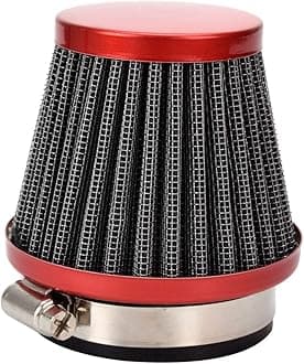 HIAORS 48mm 49mm 50mm Motorcycle Air Filter Compatible with 50cc 70cc 90cc 110cc 125cc Predator 212cc CB250 DT250 TTR DT250MX GS250 GS250T Nin-ja 250 300 SSR ATV Scooter Moped Pit Dirt Bike Parts Red
