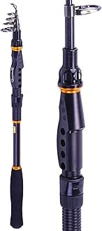 Sougayilang Fishing Rod Graphite Carbon Fiber Portable Spinning Telescopic Fishing Pole for Boat Saltwater and Freshwater