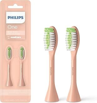 Philips One by Sonicare Genuine Replacement Electric Toothbrush Heads, 2 Brush Head Pack Up to 6 Month Supply, Shimmer Pink, BH1022/05