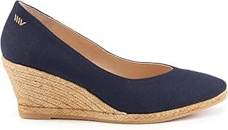 VISCATA Handmade in Spain Roses 2.75-inch Elegant Style, Soft Canvas, Slip-on Wedge Pump, Espadrilles Heel