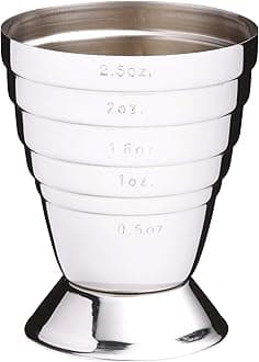 BarCraft All-in-1 Cocktail Jigger with 6 Spirit Measure Markings, Stainless Steel
