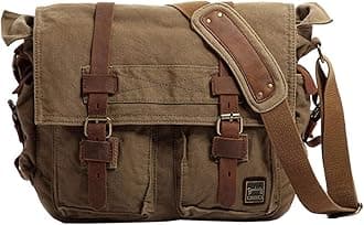 Vintage Military Men Canvas Messenger Bag Satchel Travel Shoulder Bags For 13.3-17" Laptop