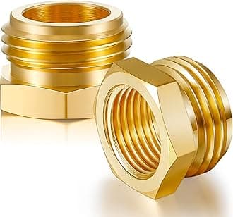 Moxweyeni 2 Pcs G1/2 Female to Ght 3/4 Male Hose Adapter Brass Thread Garden Hose Adapter Metal Pipe Connector Garden Swivel