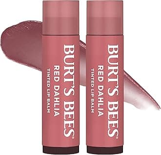 Lip Tint Balm with Long Lasting 2 in 1 Duo Tinted Balm Formula, Color Infused with Deeply Hydrating Shea Butter for a Natural Looking Buildable Finish, Fiery Red Dahlia (2-Pack)