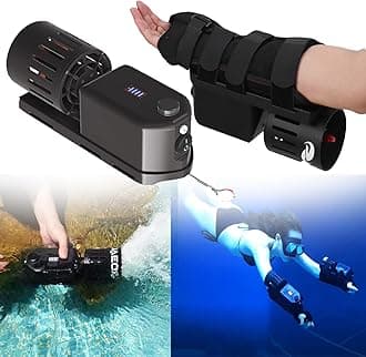 OROMMA 65ft Waterproof Underwater Scooter Sea Scooter, Fixed on Your Arm Free to Hands fist to Control The Accelerator Snorkeling Gear for Snorkeling Swimming Scuba Diving,1HandSuit