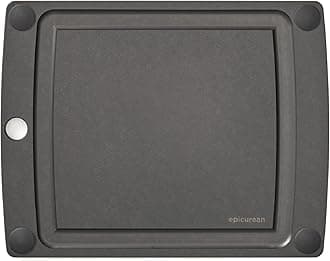 Epicurean All-In-One Cutting Board with Non-Slip Feet and Juice Groove, 11.5" × 9", Slate/Black
