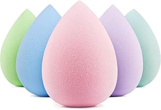 BEAKEY 5 Pcs Makeup Sponge Set, Latex Free Makeup Sponges for Foundation, Multi-colored Boun Boun Sponges, Flawless for Liquid, Cream, and Powder