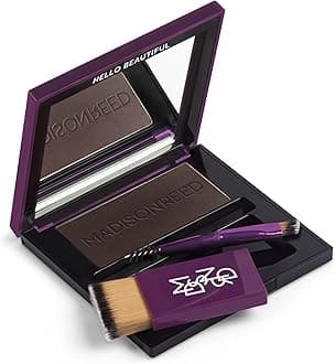 Madison Reed Root Touch Up Powder + Brow Filler – Ombra Dark Brown, Instant Gray Coverage, Conceals Roots & Fills Brows, For Hairlines & Thinning Hair, Temporary, 0.13 oz (60 Uses)