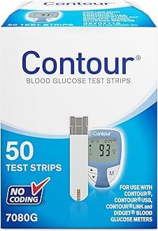 Contour Next Blood Glucose Test Strips, 50 Count, No Coding, Compatible with Contour Next Meters